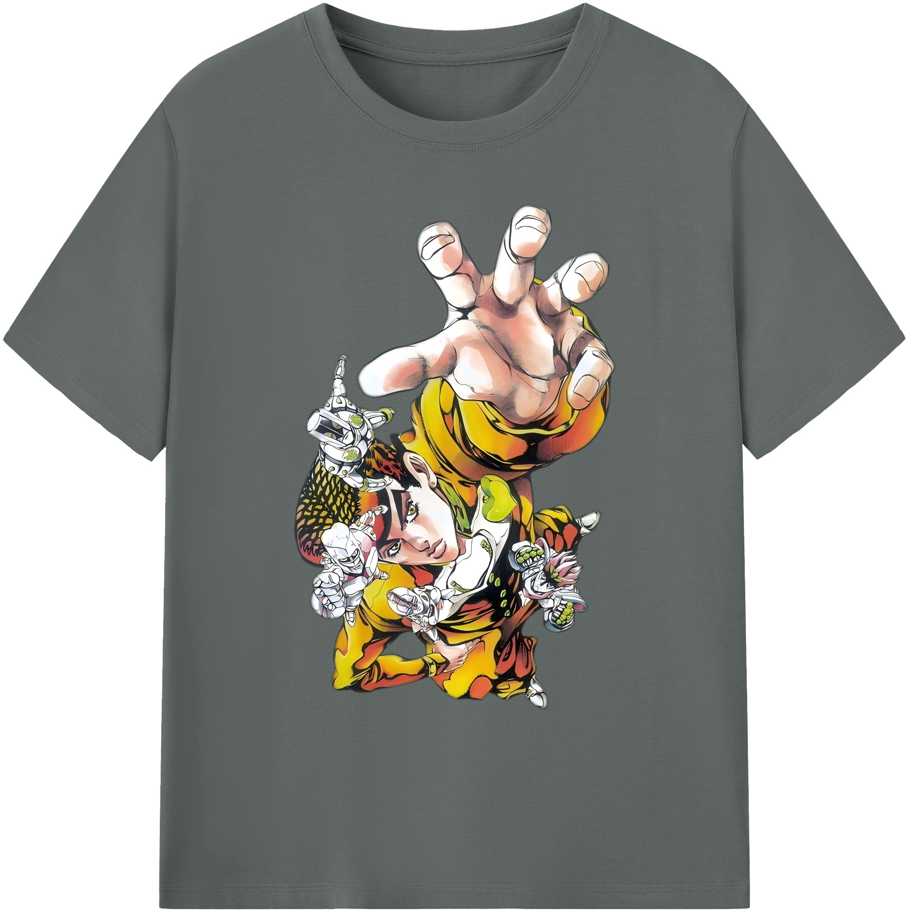 （画像用） ジョジョの奇妙な冒険 ひがしかた じょうすけ JoJo's Bizarre Adventure Higashikata Josuke 綿100％ メンズ半袖Tシャツ｜肌触りやわらか＆通気性